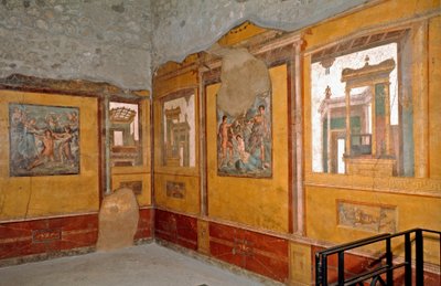 Romersk kunst: udsigt over det gule værelse i brødrenes hus Vettii, Casa dei Vettii) af Roman Roman