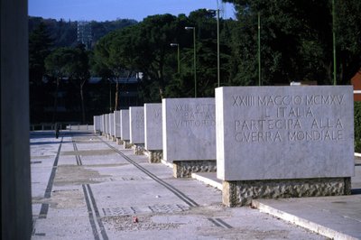 Rom, Foro italico. Herlighedens gyde. Hver sten har en inskription, der minder om en sejr. af Roman Roman