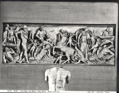 Sarkofag afbilder Mars og Rhea Silvia (marmor) (s/h foto) af Roman Roman