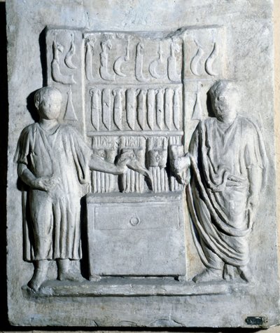 Tegn på knivbutikken i romertiden. Museo di Ostia (Ostia) af Roman Roman