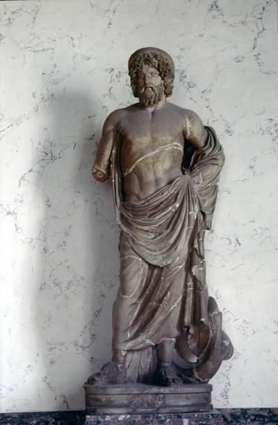 Statue af Asclepius, medicinens gud i den romerske religion. Louvre-museet, Paris. af Roman Roman