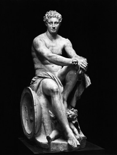 Ares Ludovisi, kopi af en græsk original fra det 4. århundrede f.Kr. (marmor) (s/h foto) af Roman Roman