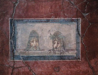 To teatralske masker, 1. århundrede f.Kr.-79 e.Kr af Roman Roman