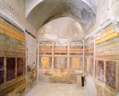 Hvælving dekoreret med fresker i anden pompeiansk stil, Sølvbryllupets hus, Pompeji, Campania, romersk civilisation af Roman Roman