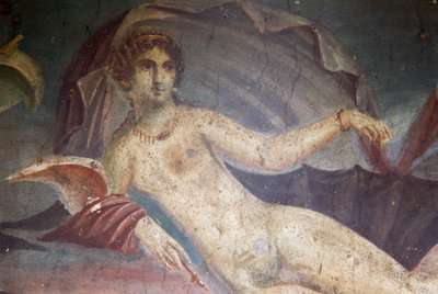 Venus i skal, detalje fra fresco i peristylium, Venus hus i skallen, Pompeji (UNESCOs verdensarvsliste af Roman Roman