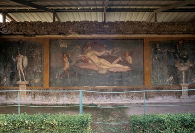 Venus i skal, fresko fra peristylium i House of Venus in Shell, Pompeji (UNESCOs verdensarvsliste af Roman Roman