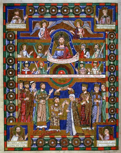 Kroningen af Henrik Løven og hans ægteskab med Matilda, fra Evangeliet om Løven Henrik af Romanesque