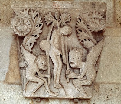 Hængning af Judas (udskåret hovedstad) af Romanesque