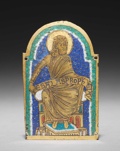 Plade: Siddende profet fra en relikvieskrin: Esais af Romanesque