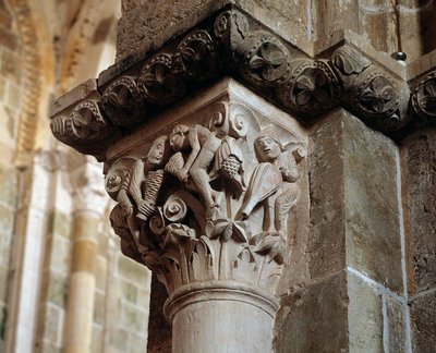 Repræsentation af vindene (udskåret hovedstad) af Romanesque