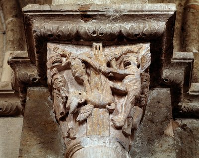 Synet om den hellige Antonius af Padua (udskåret hovedstad) af Romanesque