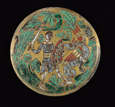 Kriger, der kæmper mod en drage, ca. 1170-1180 af Romanesque