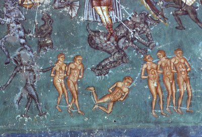 The Damned, detalje fra The Last Judgement, 1547-50 af Romanian School