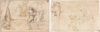 Romulus og Remus fundet af Faustulus (til højre) Koncentriske cirkler (verso) af Romanino