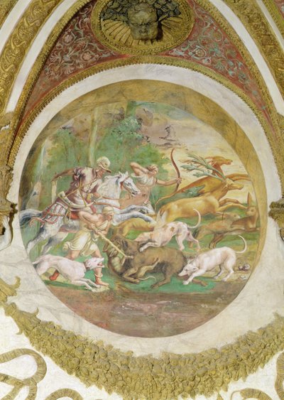 Vindenes kammer, hjorte- og vildsvinejagt af Romano Giulio