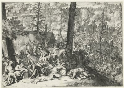 Hertug Karl V af Lorraine og markgreve Louis Willem van Baden-Badens sejr over tyrkerne, 1687 af Romeyn de Hooghe (attributed to)