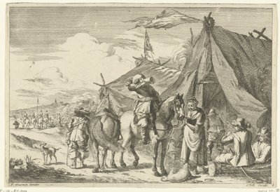 Rytterne hviler ved telte af Romeyn de Hooghe (rejected attribution)
