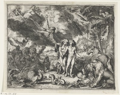 Adam og Eva i paradis af Romeyn de Hooghe