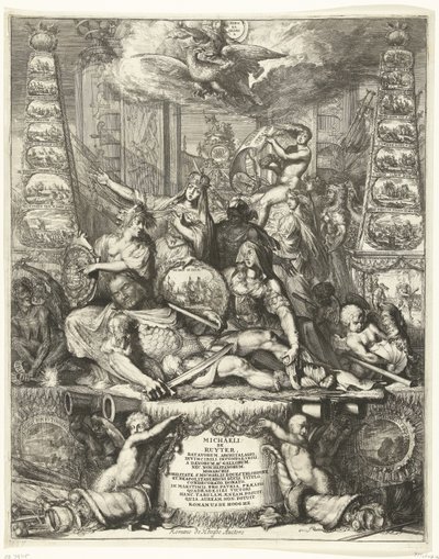 Allegori om Michiel de Ruyters død, 1676 af Romeyn de Hooghe