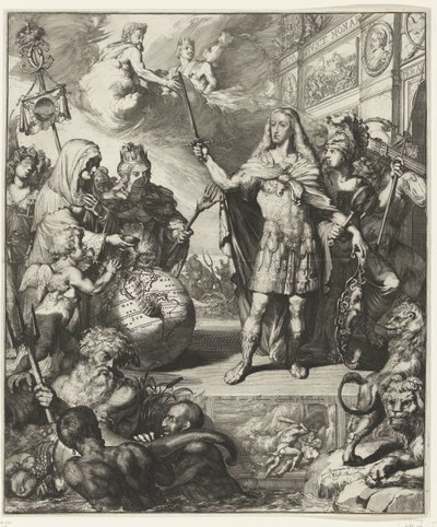 Allegorisk portræt af Karl II af Spanien af Romeyn de Hooghe