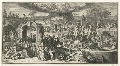 Allegorisk fremstilling med Tabula Cebetis af Romeyn de Hooghe
