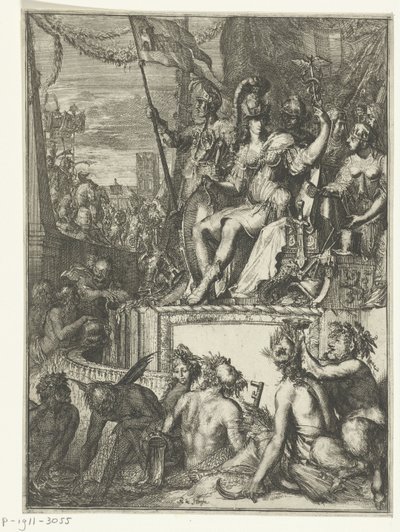 Allegorisk fremstilling af (sø)handel Samling af historiske og allegoriske tryk. 11 stk af Romeyn de Hooghe