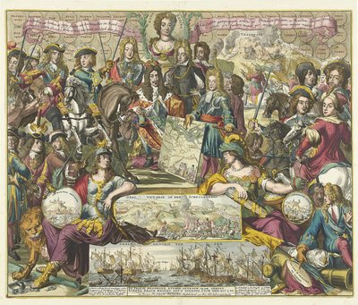 Allegori om de allieredes sejr i 1704, 1704-1705 af Romeyn de Hooghe