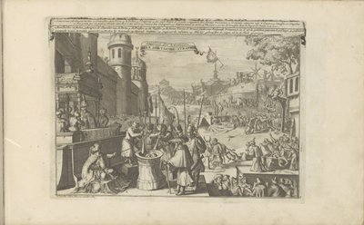 Aziatiske straffen Tortur af asiater / Alle Aziatische straffen (titel på objektet) Øst- og Vestindien og andre steder (serietitel) af Romeyn de Hooghe
