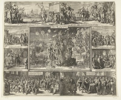 The Peace of Westminster, 1674 Fredshandel mellem England og os (titel på objekt) af Romeyn de Hooghe