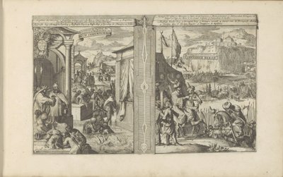 doopceremonier; Berg van Abessinië Doop-ceremonien / Ceremonier for dåben af ​​abissinerne og muskovitter osv. // Abyssiner Bergh / Abissinie-bjergene osv. (titel på objektet) Øst- og Vestindien og andre steder (serietitel) af Romeyn de Hooghe