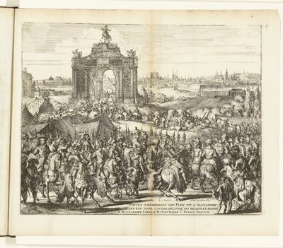 Festlig indtræden af ​​Farnese efter relieffet i Paris, 1590 Festes triomphales que Paris fit à Alexandre Farnese pour l