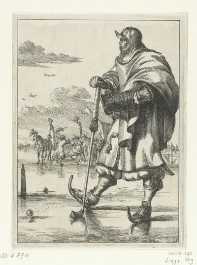Figurer à la mode nr. 11: Aktiespiller på isen Figurer à la mode (serietitel) af Romeyn de Hooghe