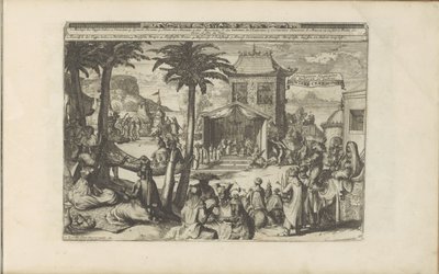 Huwelijksceremoni Huwlyks-ceremonien / indianernes og andres bryllupsceremonier (titel på objektet) Øst- og Vestindien og andre steder (serietitel) af Romeyn de Hooghe