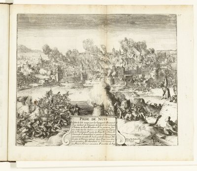 Indtagelse og plyndring af Neuss, 1586 Prize de Nuys (titel på objekt) Guerres de Flandres (serietitel) af Romeyn de Hooghe