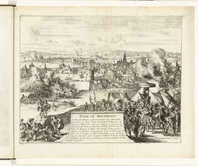 Erobringen af ​​Maastricht af hertugen af ​​Parma, 1579 Prize de Mastricht (titel på objekt) Guerres de Flandres (serietitel) af Romeyn de Hooghe