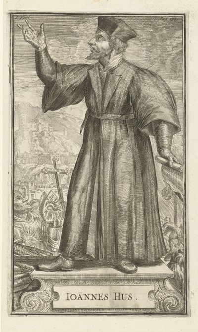 Portræt af John Hus, 1701 af Romeyn de Hooghe