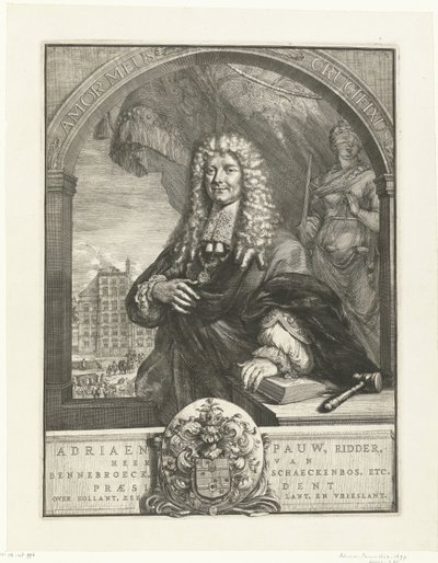 Portræt af Adriaen Pauw af Romeyn de Hooghe