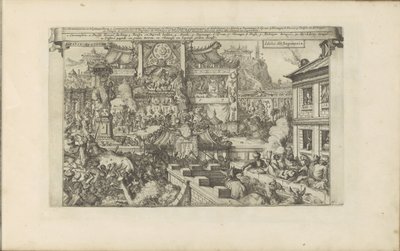 Religion i Japan Japansk afgoden / Japanske idoler (titel på objekt) Øst- og Vestindien og andre steder (serietitel) af Romeyn de Hooghe