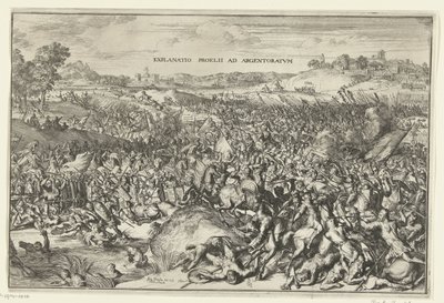 Slag bij Straatsburg, 357 Forklaring af slaget ved Argentoratum (titel på objekt) af Romeyn de Hooghe