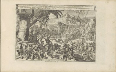 Spaanse wreedheden i Vestindien Spaensche Tyrannyen in de Westindies / Spaniernes tyranni i Vestindien (titel på objektet) Øst- og Vestindien og andre steder (serietitel) af Romeyn de Hooghe
