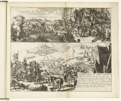 To skildringer af belejringen af ​​Antwerpen af ​​hertugen af ​​Parma, 1584-1585 Commencement du siege d