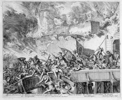 Vienna Print Cycle, Eksplosion af en mine og Countertermine, Raid on the Turks, 1683 af Romeyn de Hooghe
