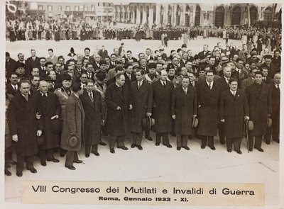 "VIII Kongres for lemlæstede og krigsinvalide - Rom, januar 1933 - 11" (s/h foto) af Romolo del Papa