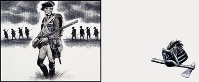 Britisk soldat på tidspunktet for den amerikanske uafhængighedskrig (gouache på papir) af Ron Embleton