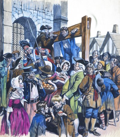 Daniel Defoe (1660-1731) (gouache på papir) af Ron Embleton