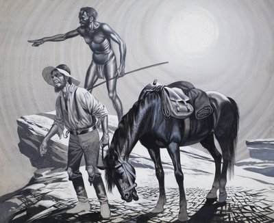 Edward Eyre (1815-1901) (gouache på papir) af Ron Embleton