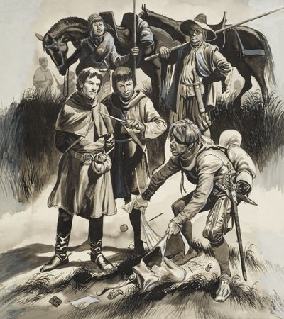 Papirpenge (gouache på papir) af Ron Embleton