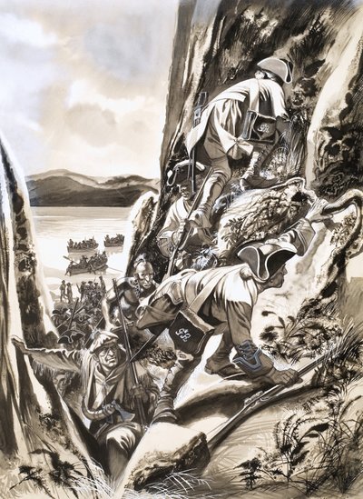 Klatrer op ad klipperne for at indtage Quebec af Ron Embleton