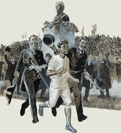 Spiridon Louis (gouache på papir) af Ron Embleton