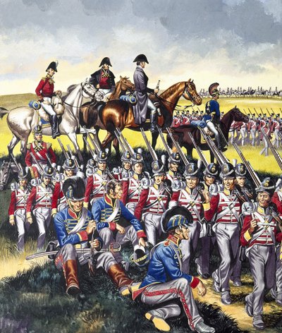 Hertugen af Wellington (1769-1852) ved Waterloo (gouache på papir) af Ron Embleton